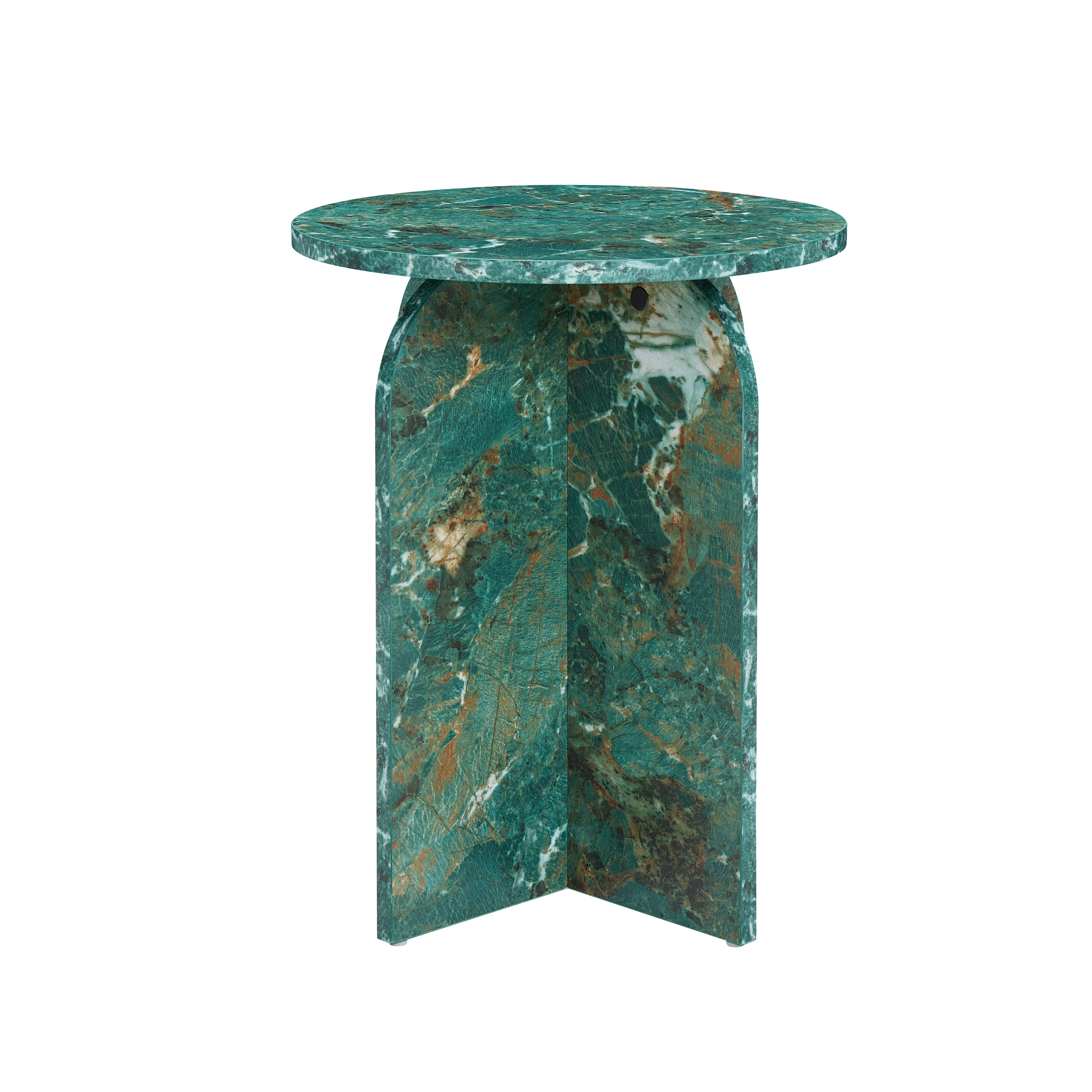 Arco Green Marble Effect Round Side Table